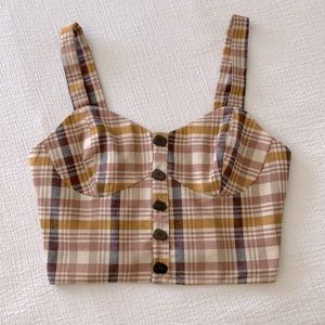 Plaid crop top - Zara